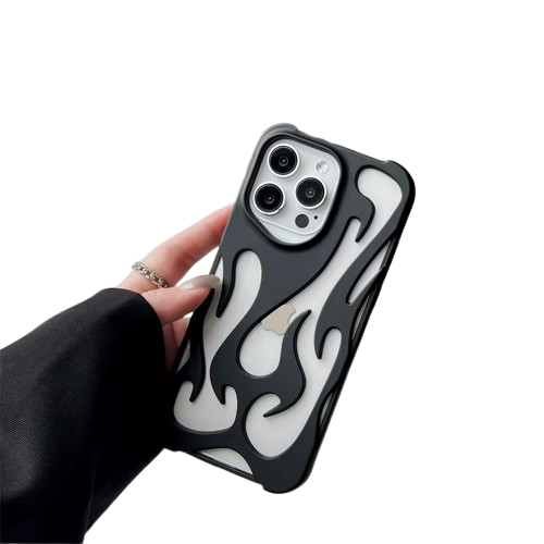 Introducing the 3D Flame Pattern Hollow Slim Phone Case.