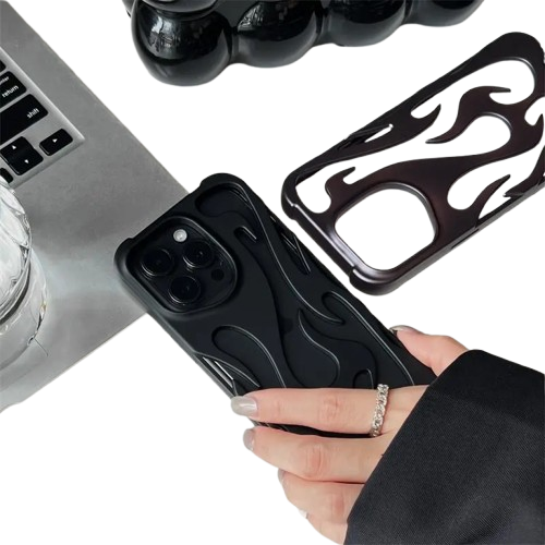 Introducing the 3D Flame Pattern Hollow Slim Phone Case.